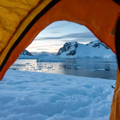 View of Danco Island, Antarctica from a tent.  Photo by Genna Roland