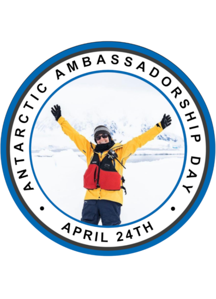 Antarctic Ambassador frame showing Antarctic Ambassador Day is April 24th