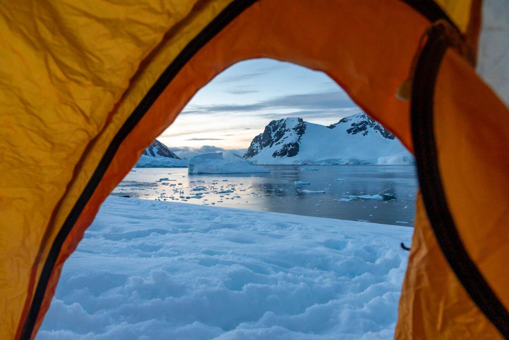 View of Danco Island, Antarctica from a tent.  Photo by Genna Roland